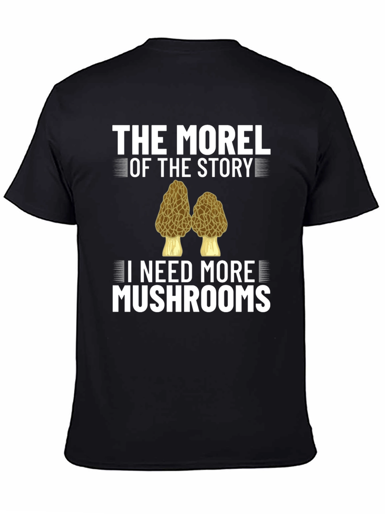 Black Morel of the Story Funny Mushroom T-Shirt view 4