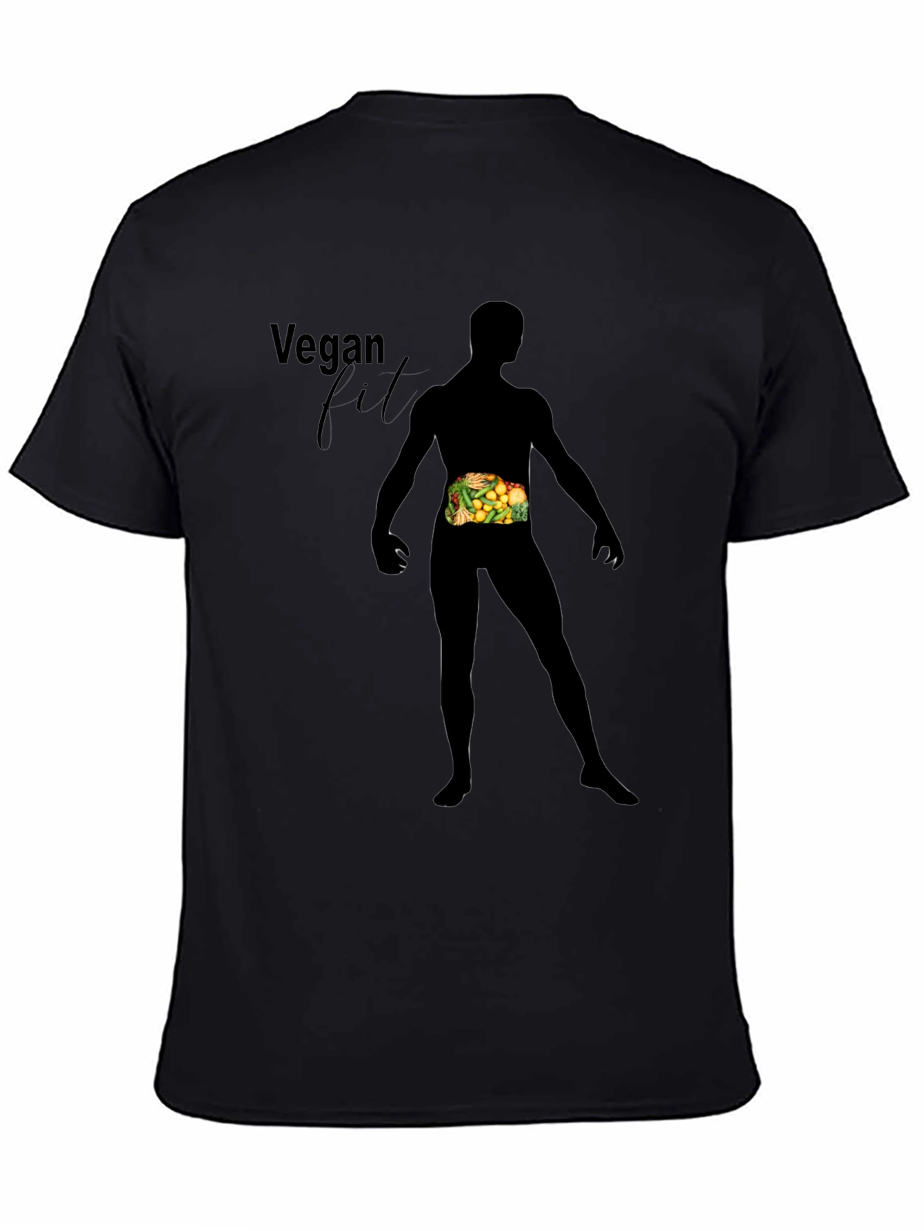 Black Vegan Fit Black T-Shirt view 4