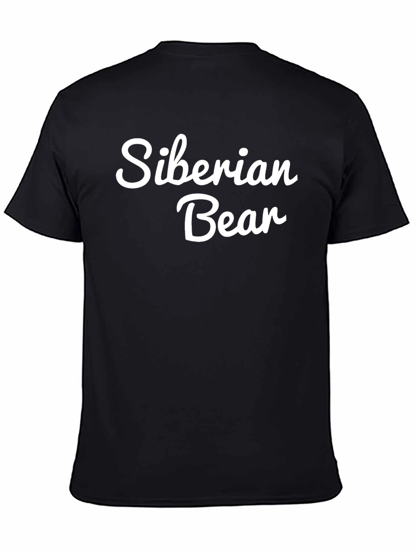 Black Siberian Bear Graphic Tee - Black Cotton T-Shirt view 4