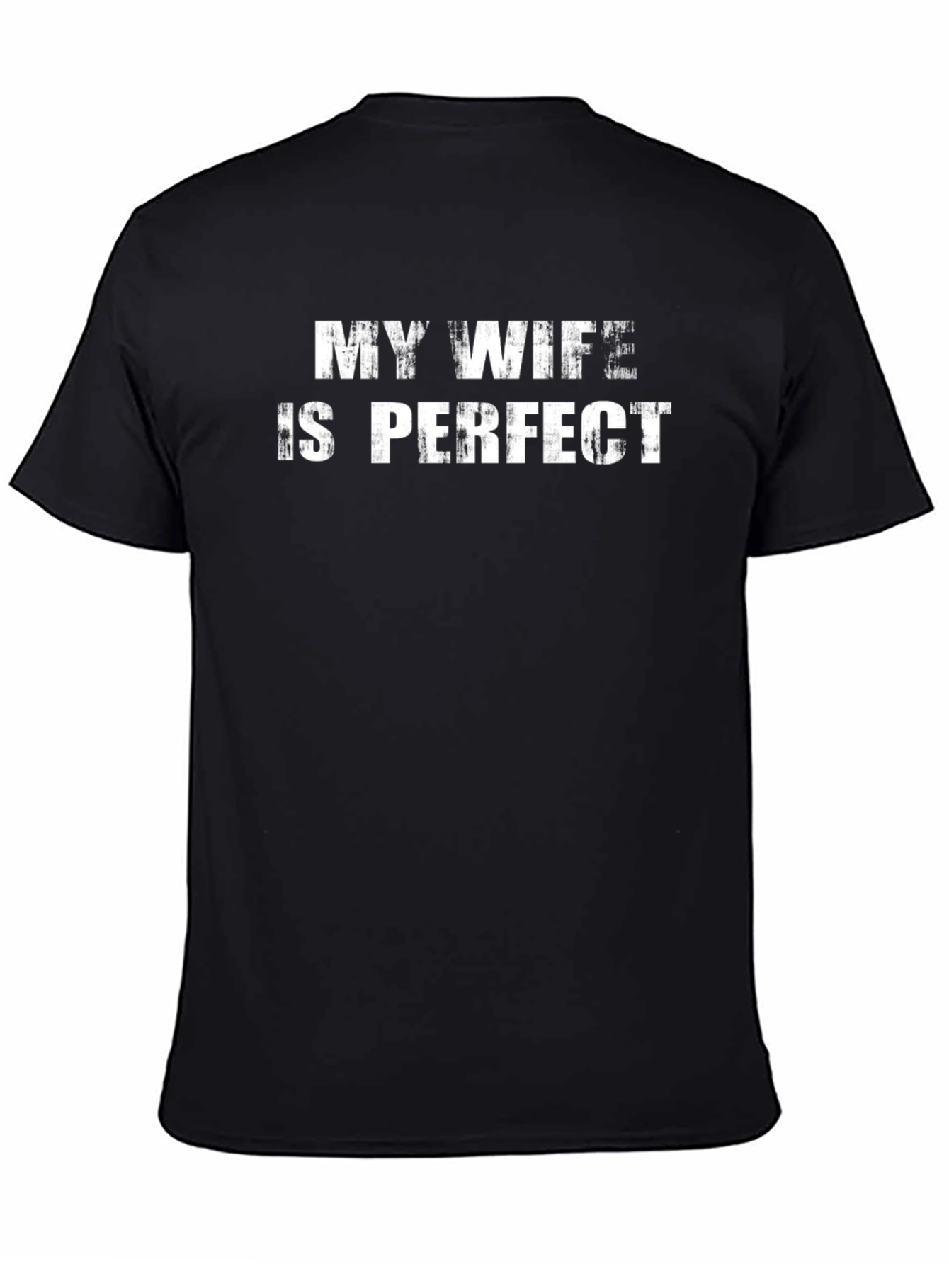 Black My Wife is Perfect Black Graphic Tee view 4