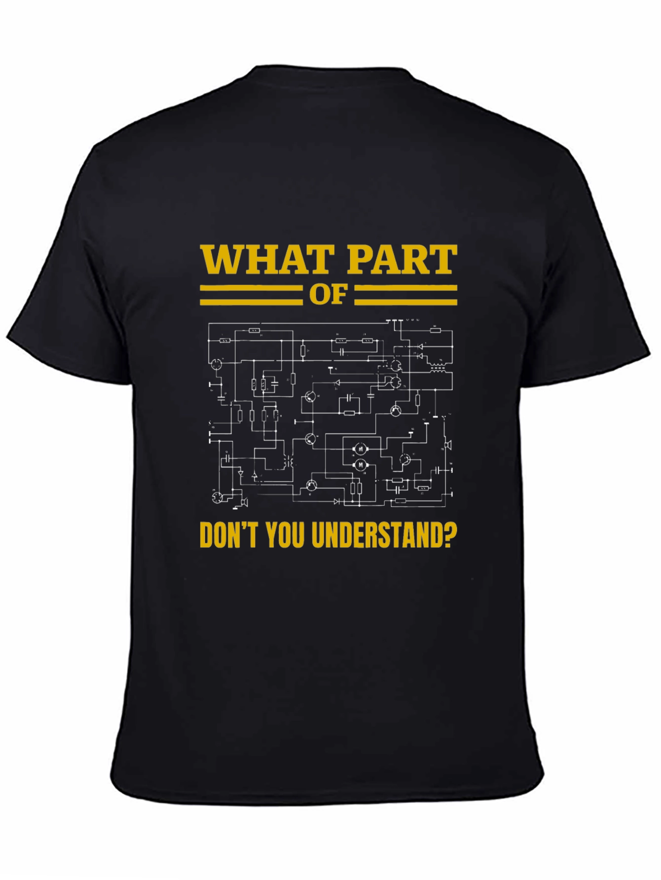 Black Engineer Circuit Diagram T-Shirt - Funny Tech Tee view 4
