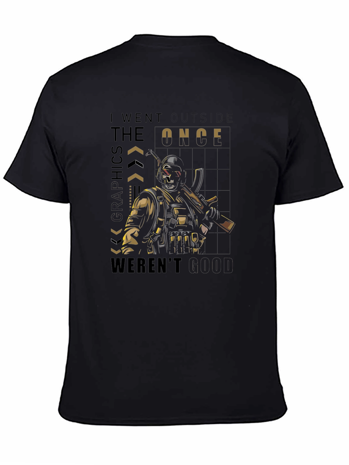 Black Tactical Skull T-Shirt - I Went The Ethics Once Weren't Good view 4