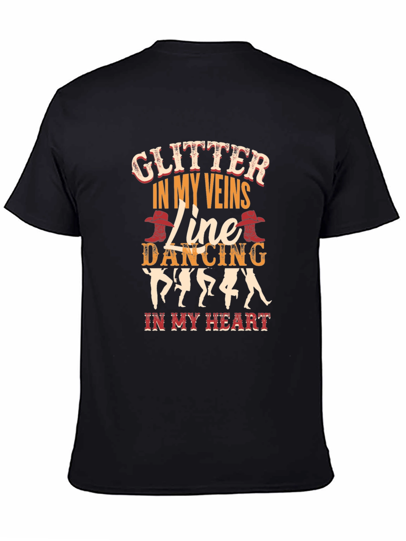 Black Glitter in My Veins Line Dancing T-Shirt view 4