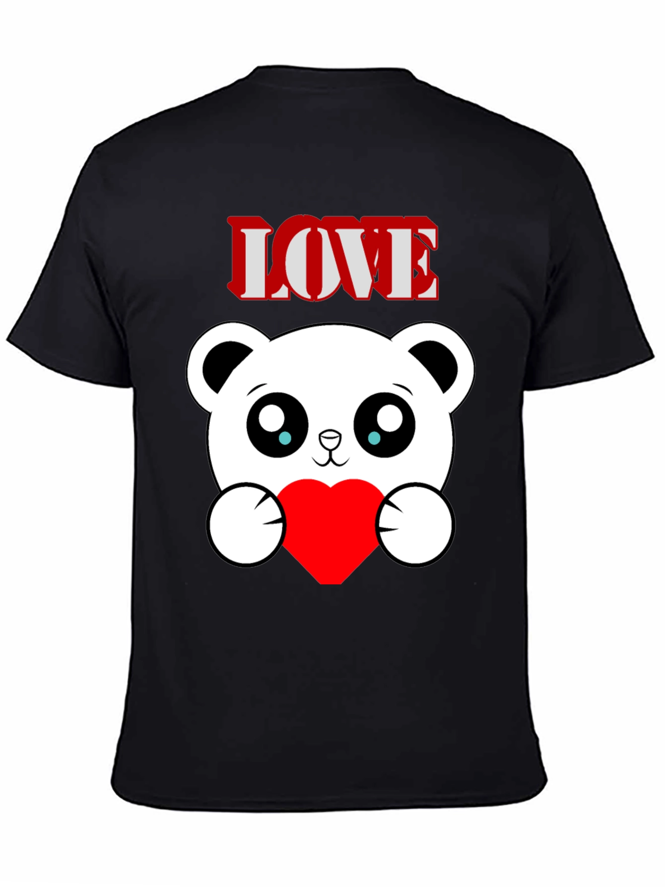 Black Love Bear Graphic Tee - Men's Black T-Shirt view 4