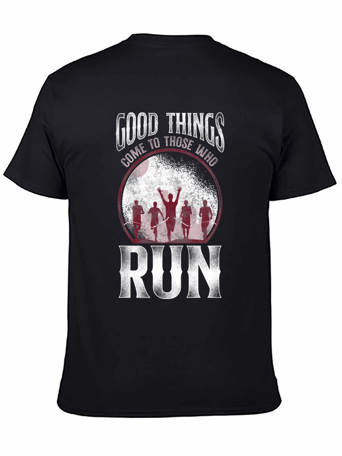 Black Good Things Run T-Shirt - Motivational Running Apparel view 4