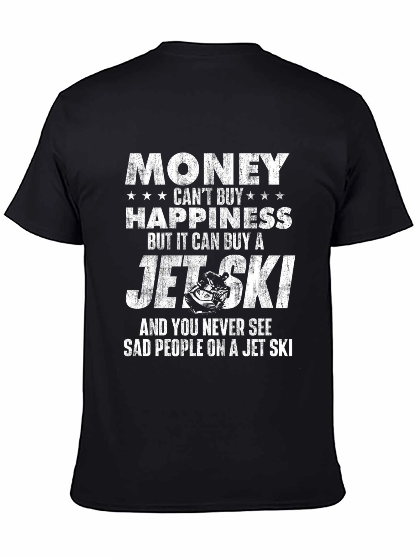 Black Money Can Buy Jet Ski T-Shirt - Funny Graphic Tee view 4