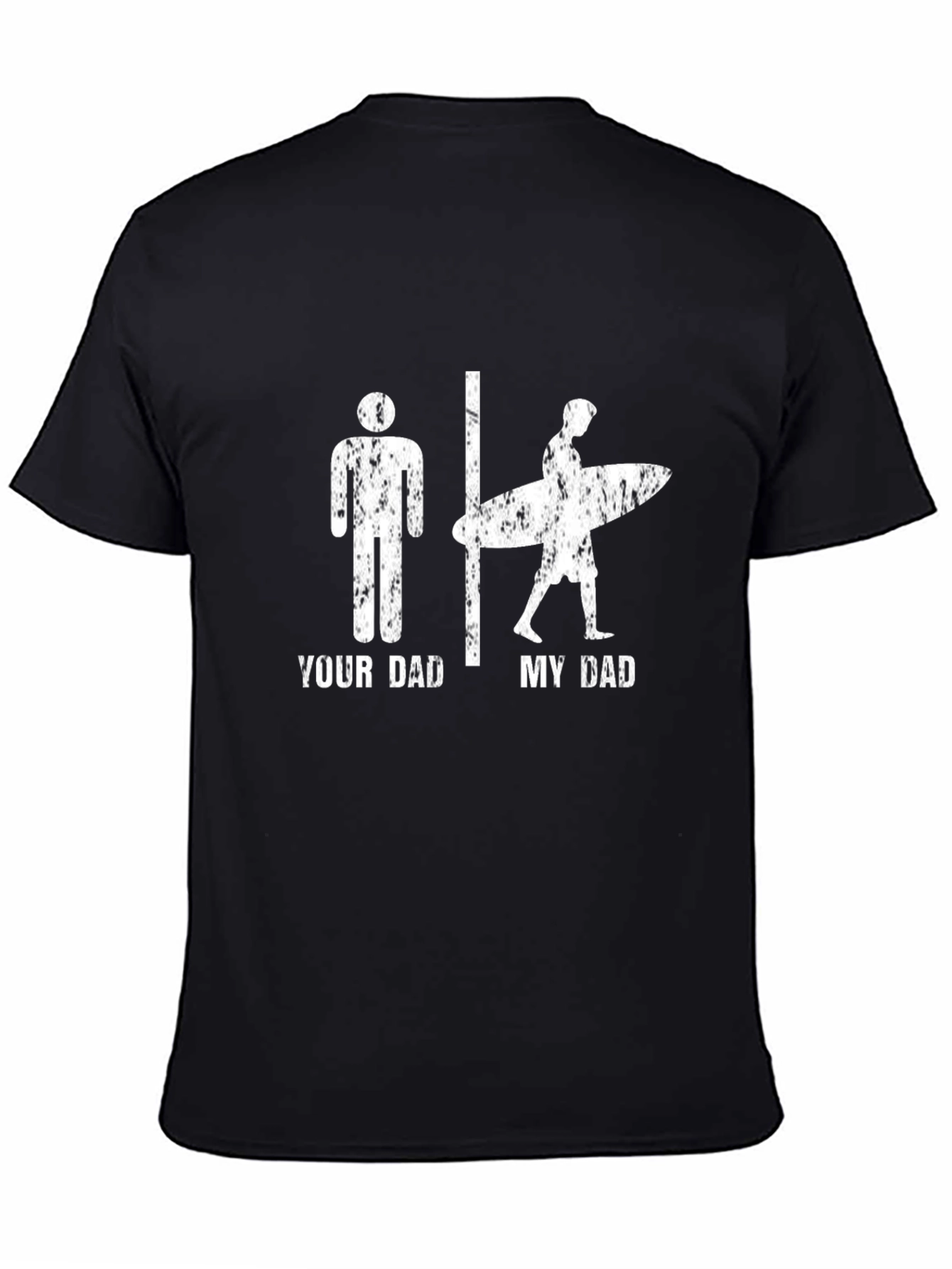 Black Your Dad vs. My Dad Surfer Graphic T-Shirt view 4