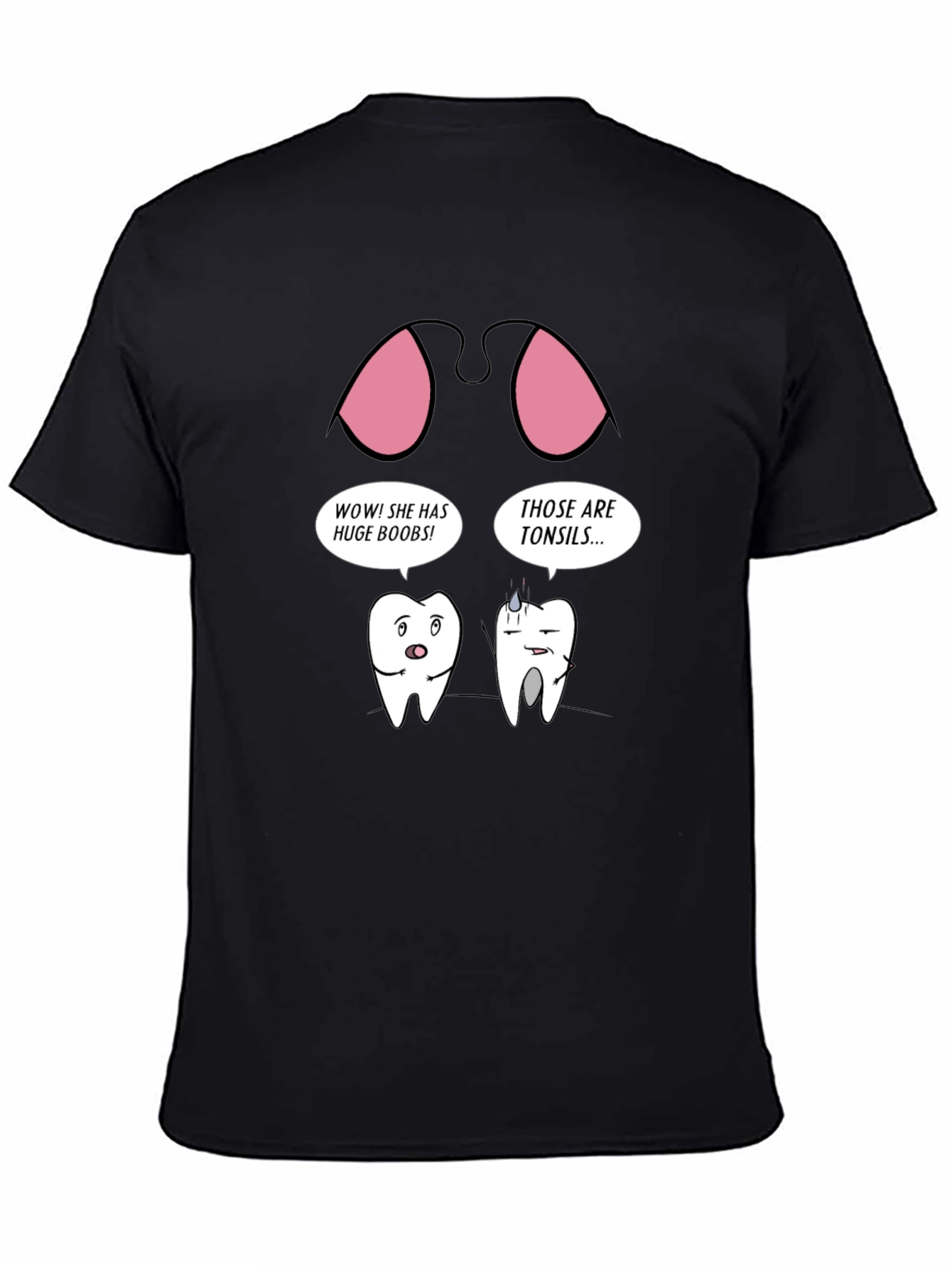 Black Humorous Tonsil T-Shirt view 4