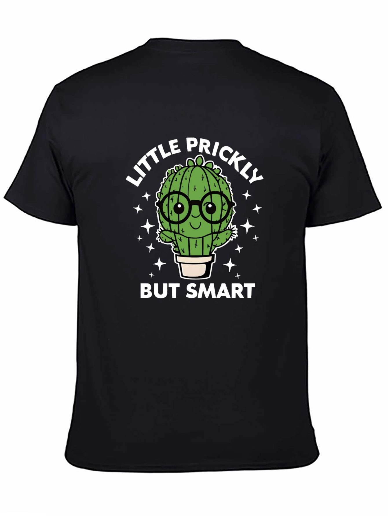 Black Little Prickly But Smart Cactus Graphic Tee view 4