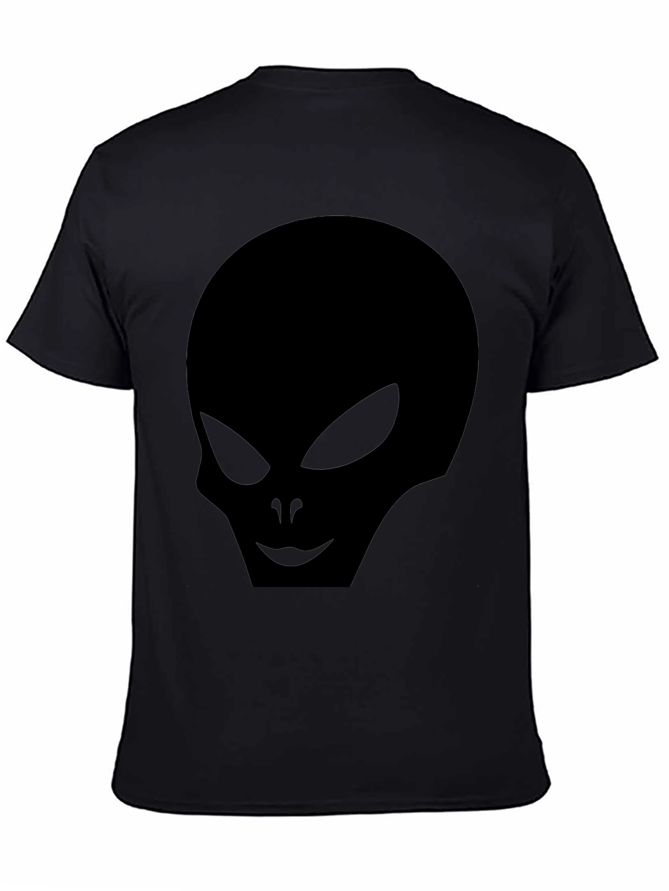 Black Alien Head Graphic Black T-Shirt view 4