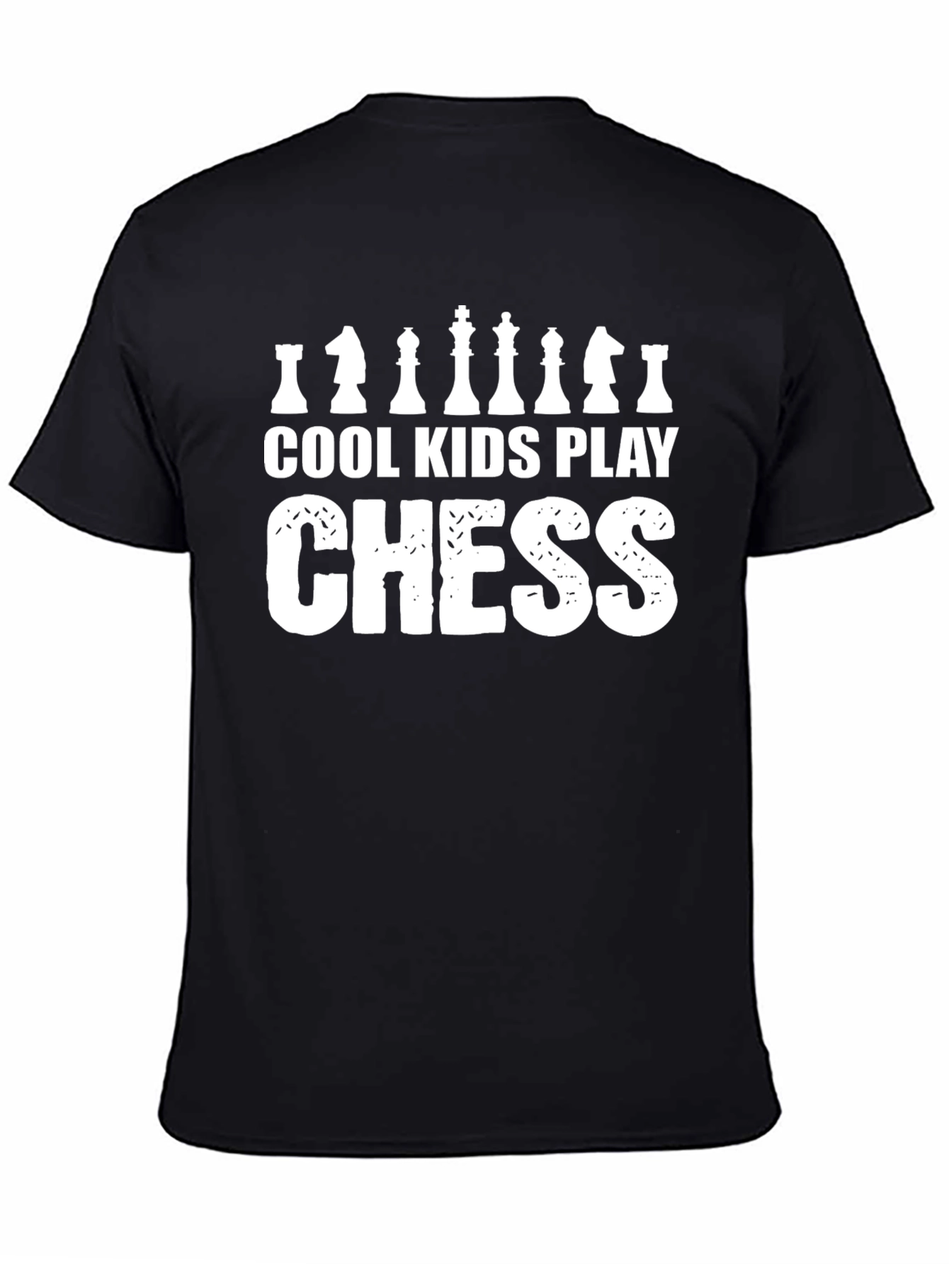 Black Cool Kids Play Chess Graphic Tee view 4