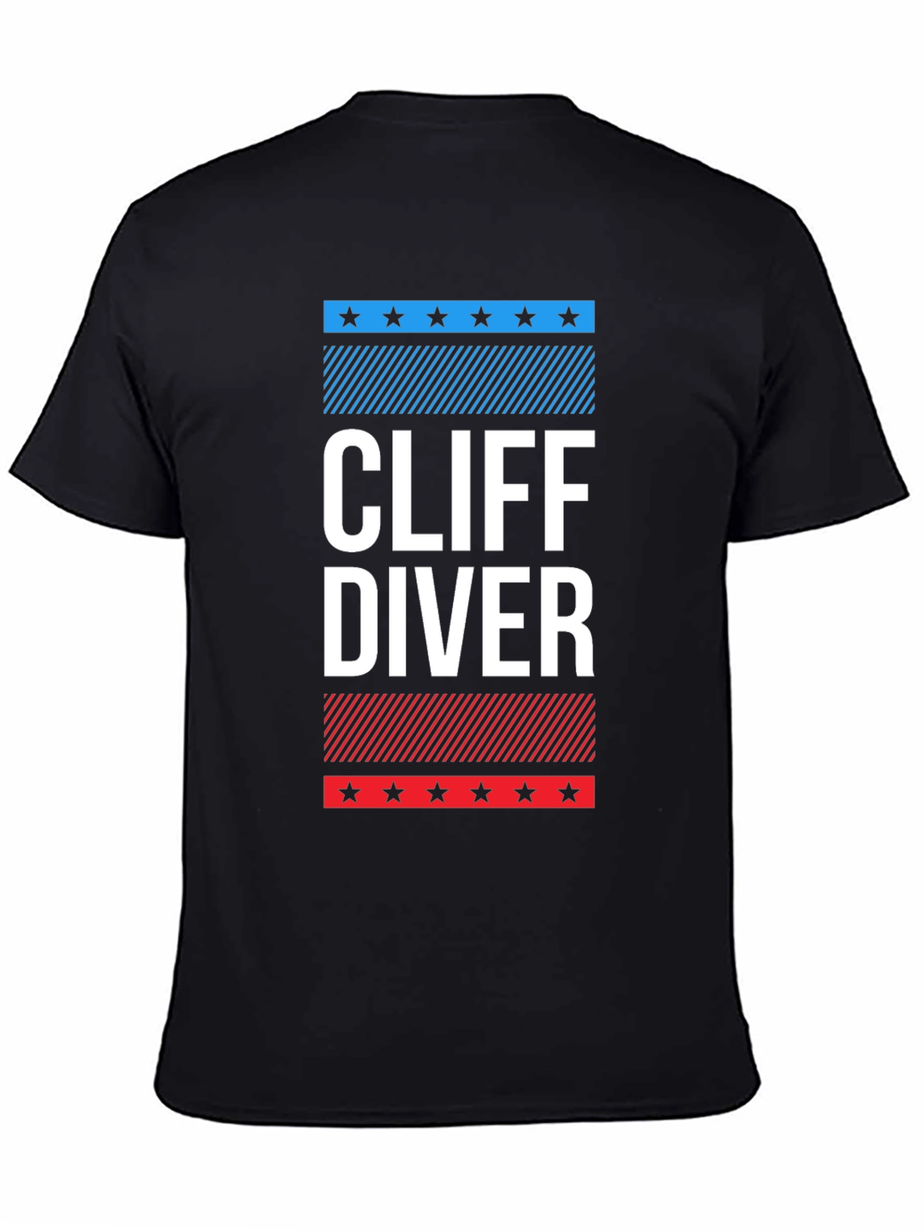 Black Cliff Diver Graphic Tee - Patriotic Design view 4