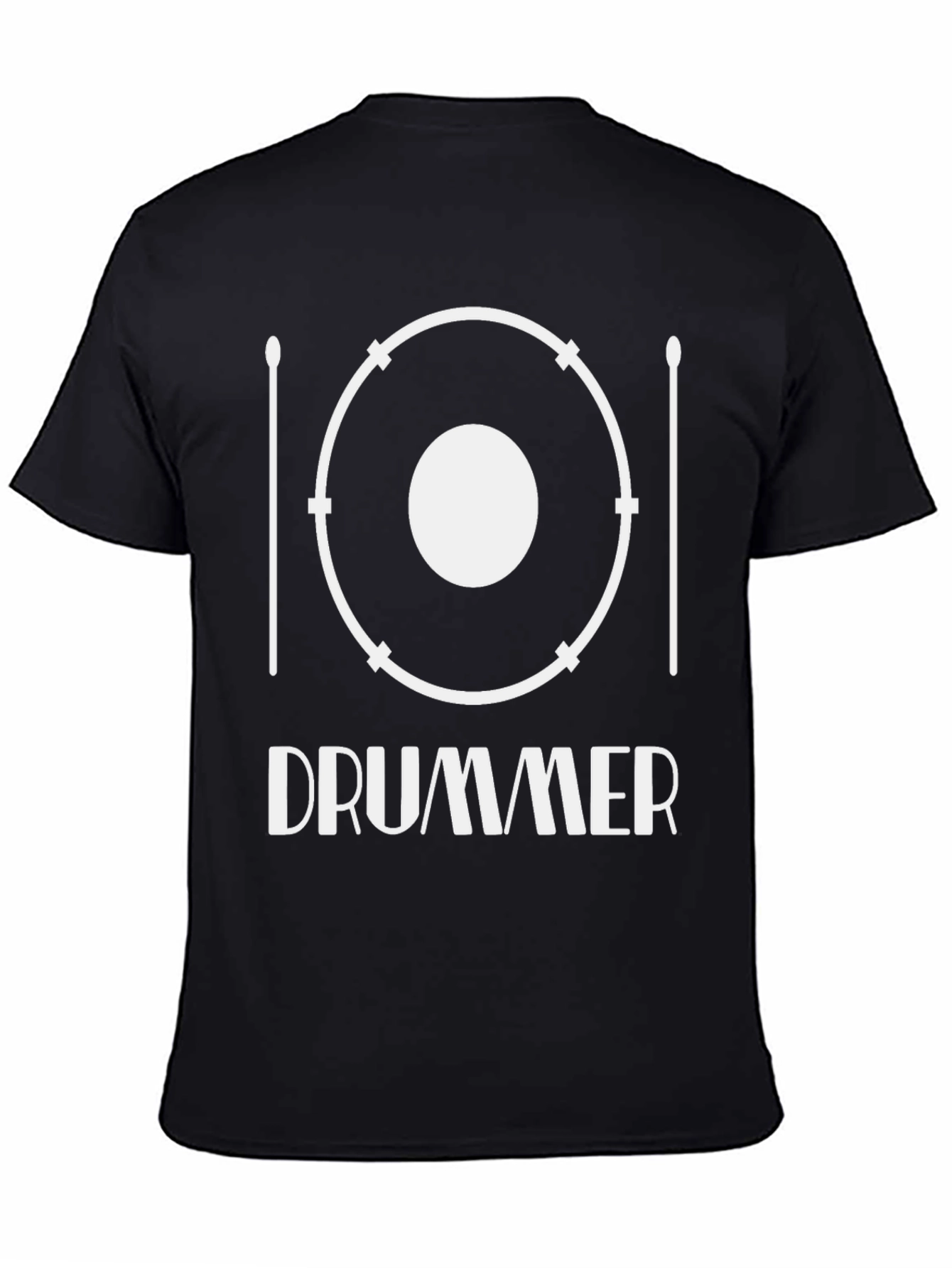 Black Drummer Graphic T-Shirt - Black Cotton Tee view 4