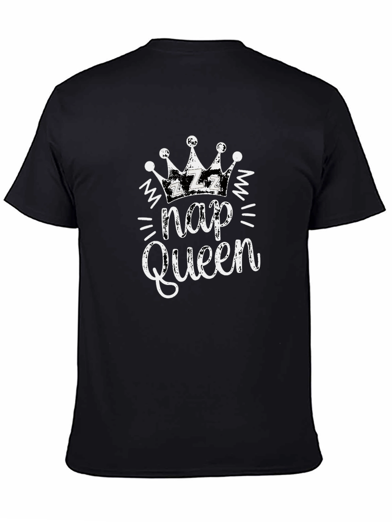 Nap Queen Crown Graphic Black Tee - 4