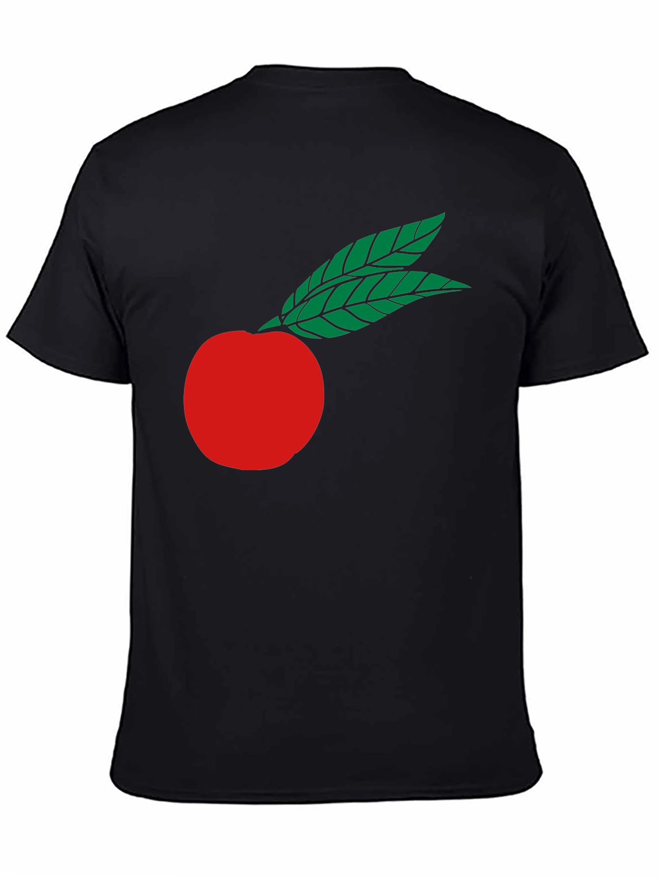 Black Red Fruit Graphic Black T-Shirt view 4