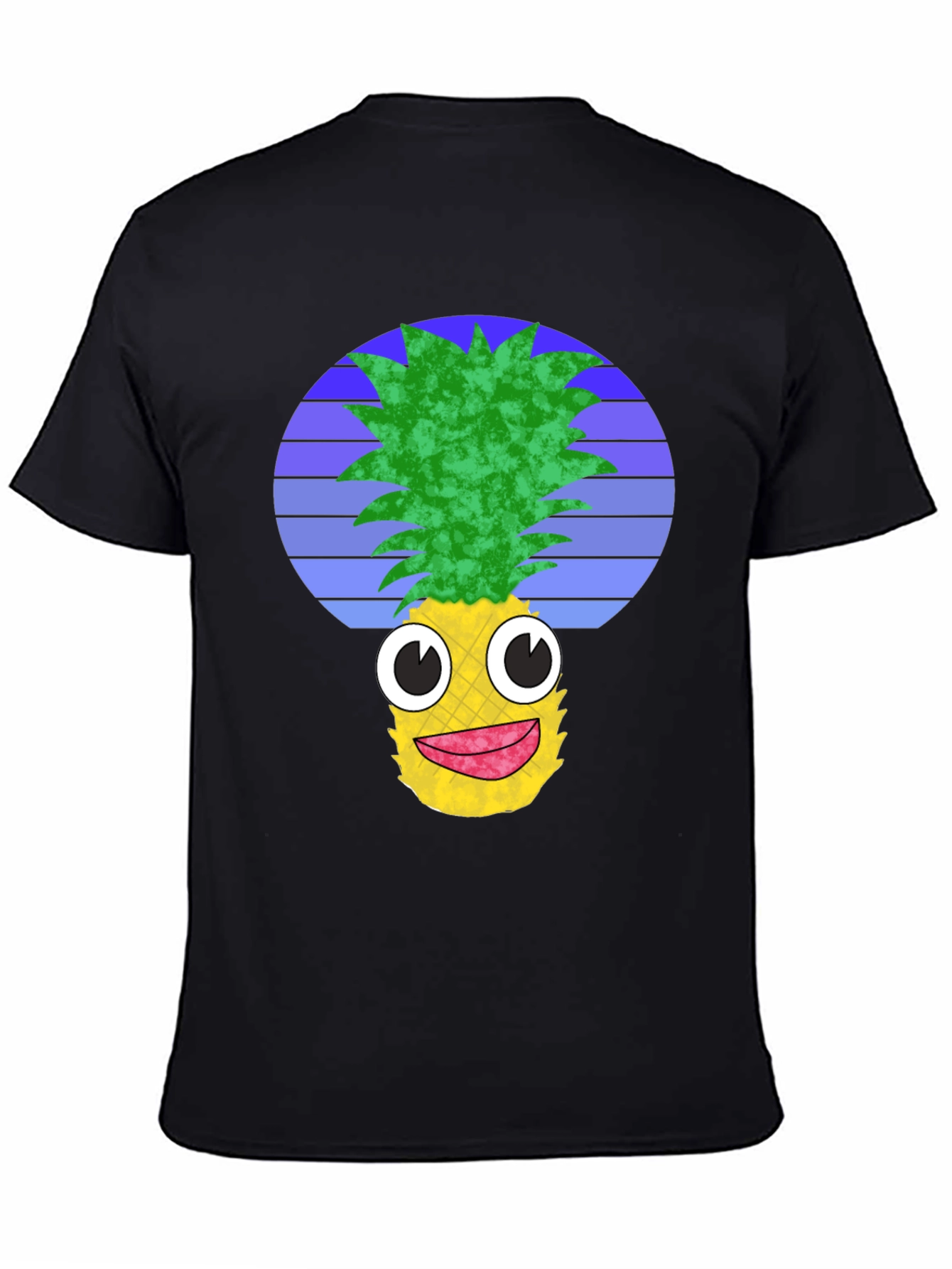 Black Funny Pineapple Graphic Tee - Black view 4