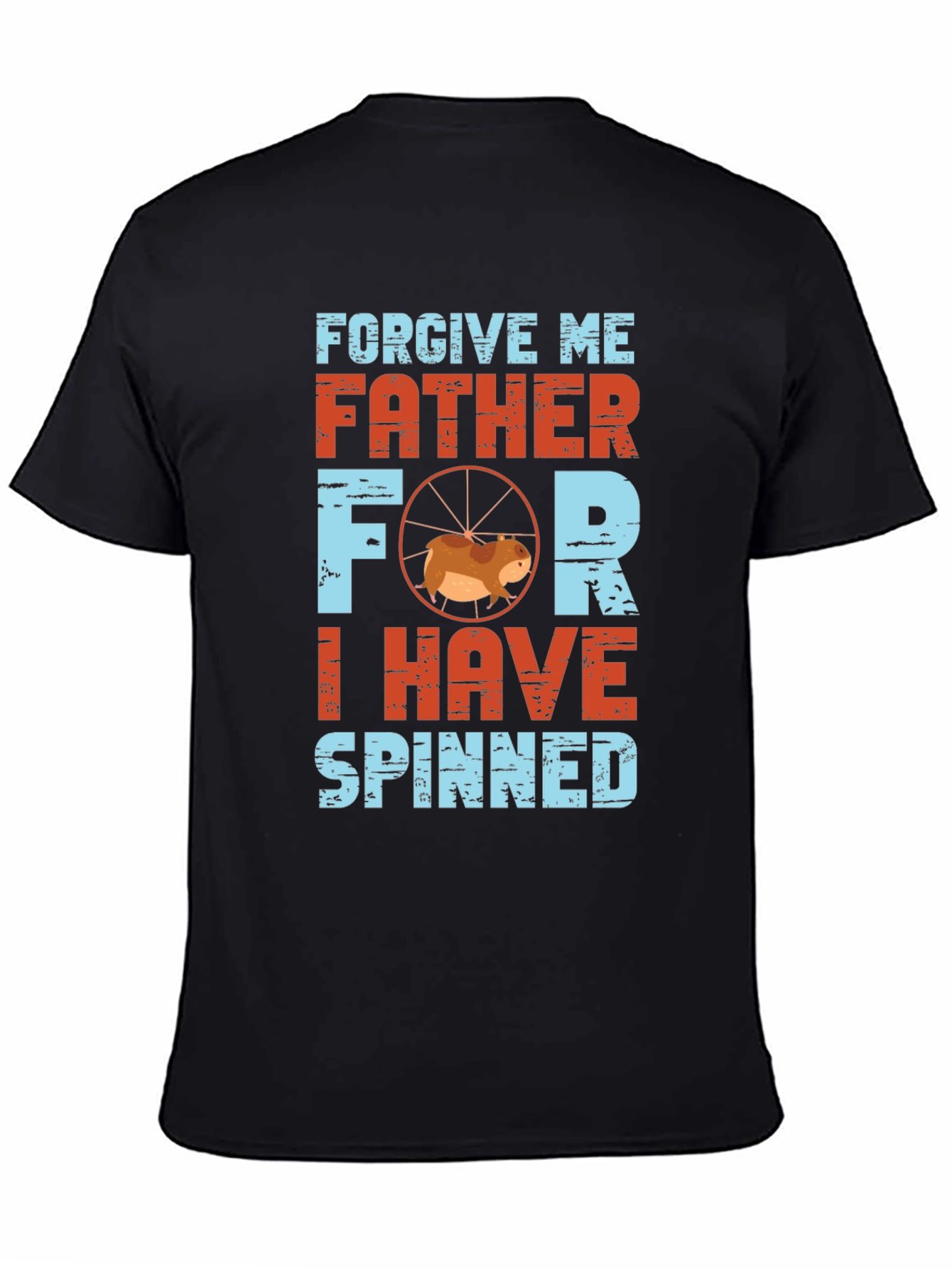 Black Forgive Me Father I Have Spinned T-Shirt view 4