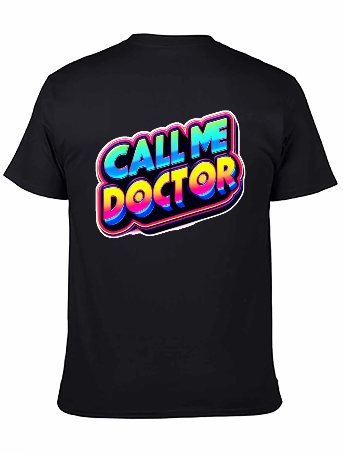 Black Call Me Doctor Graphic Tee - Novelty Humor Shirt view 4