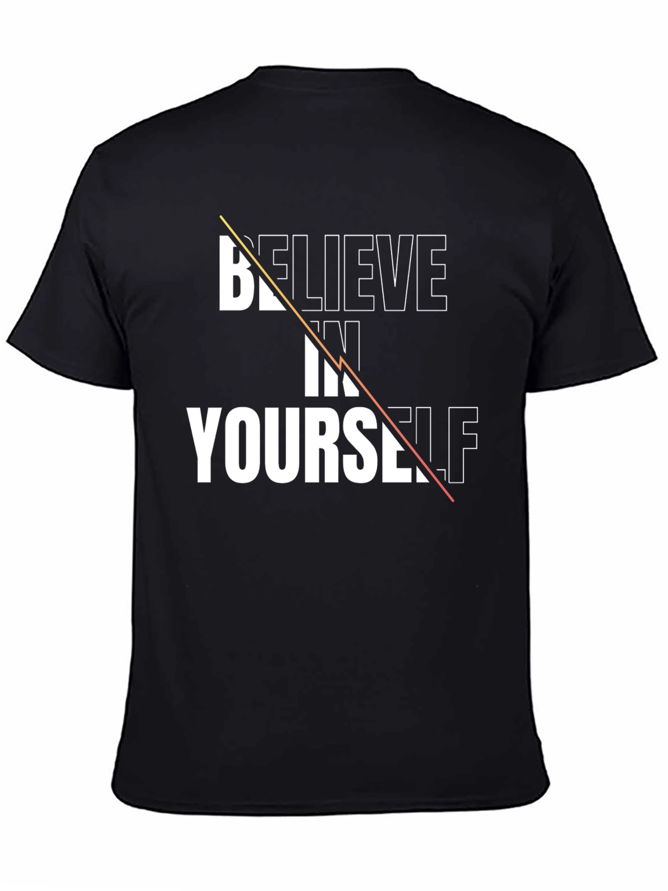Black Believe in Yourself Graphic Tee - Black Cotton view 4