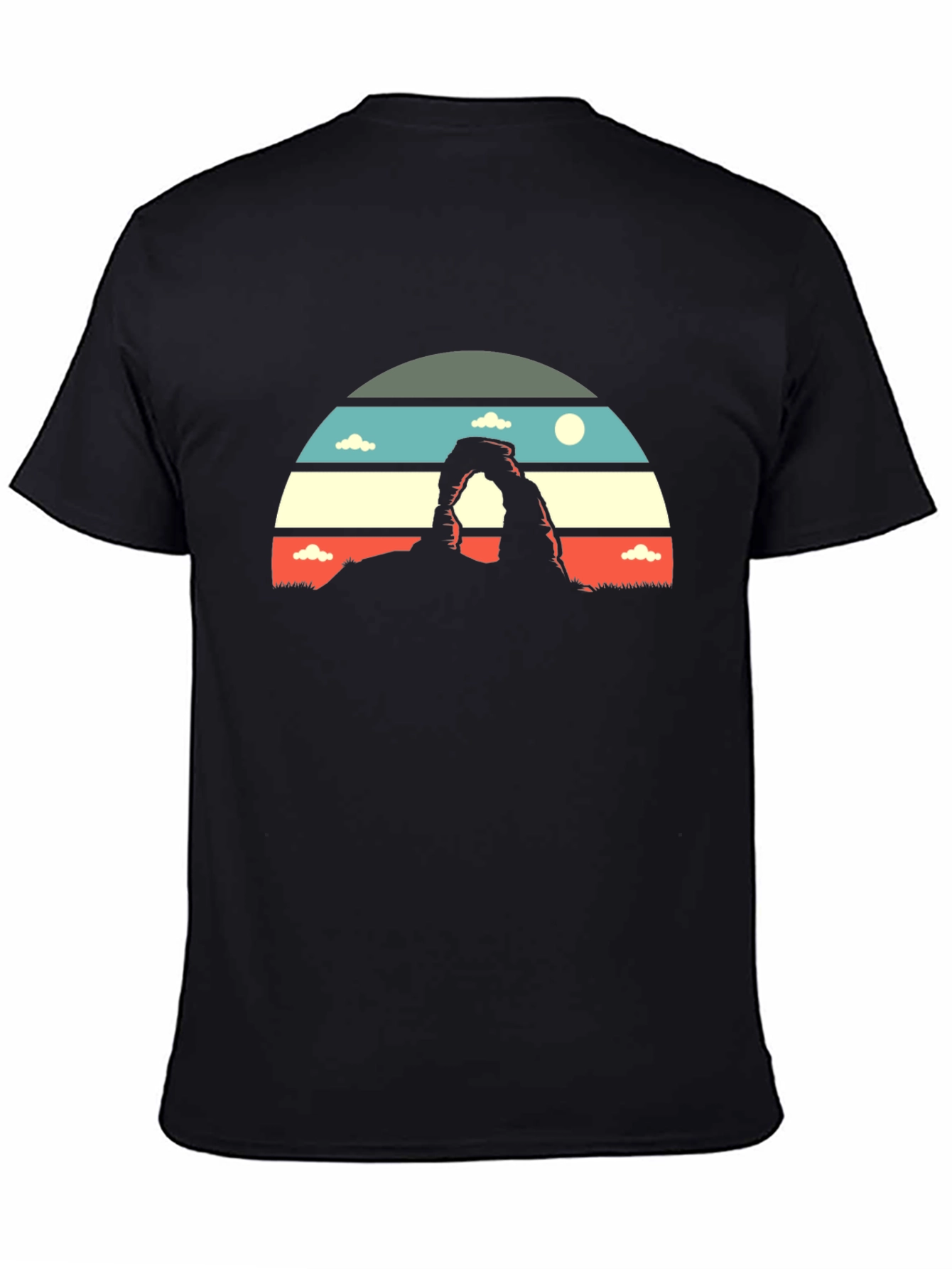 Black Retro Landscape Graphic Tee - Black view 4