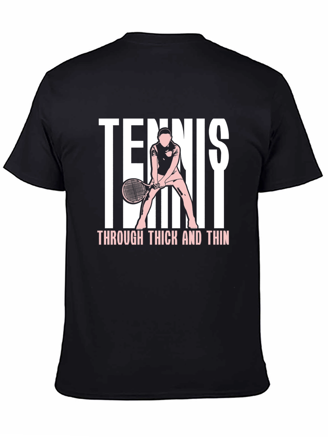 Black Tennis Through Thick & Thin Graphic T-Shirt view 4