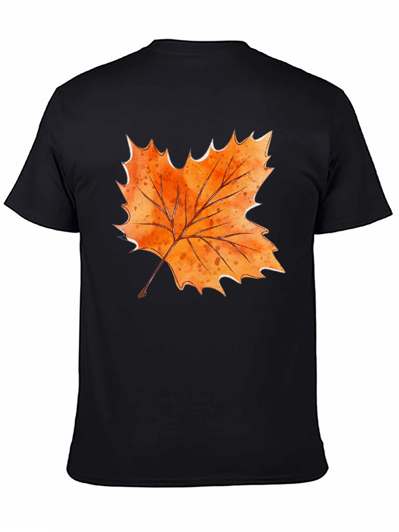 Black Autumn Leaf Graphic T-Shirt - Fall Season Style view 4
