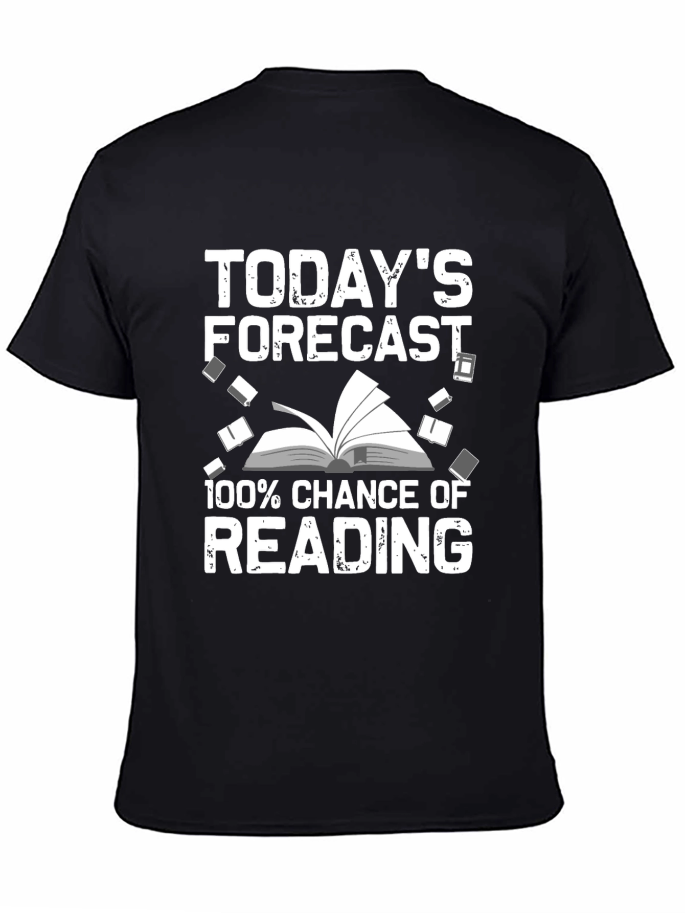Black Reading Forecast T-Shirt: Book Lover Gift view 4