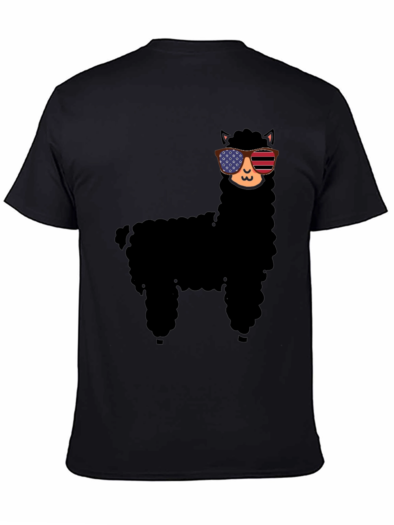 Black Cool Llama Graphic Tee view 4