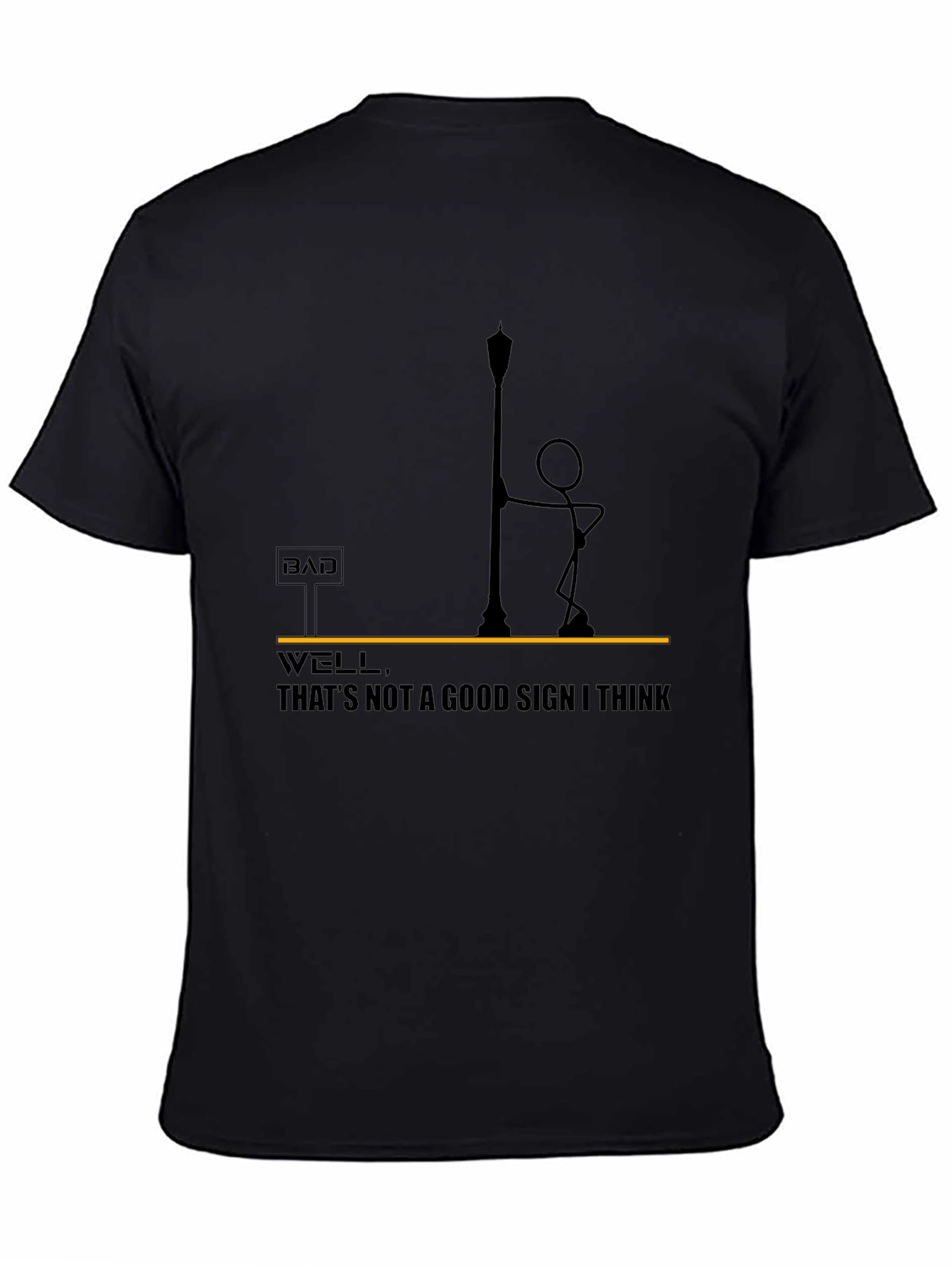 Black Bad Sign T-Shirt - Funny Stick Figure Design view 4