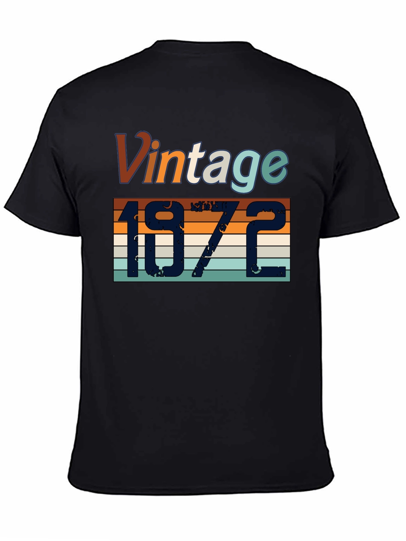 Black Vintage 1972 T-Shirt - Retro Birthday Gift view 4
