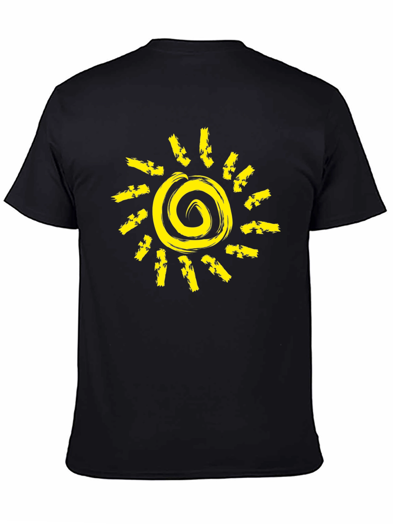 Black Sunshine Graphic Tee - Black Cotton Crew Neck T-Shirt view 4