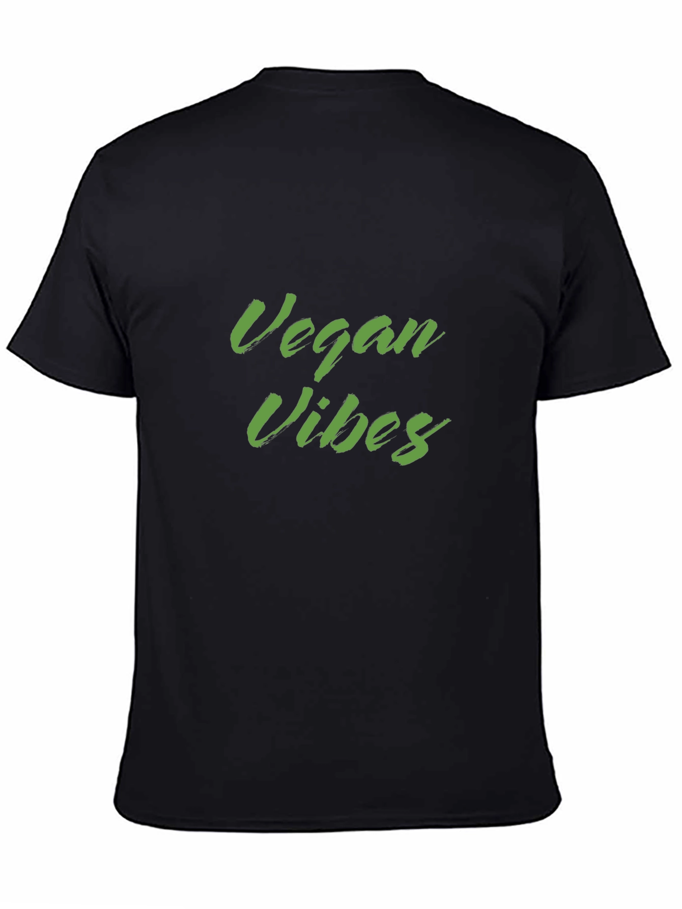 Black Vegan Vibes Black T-Shirt view 4