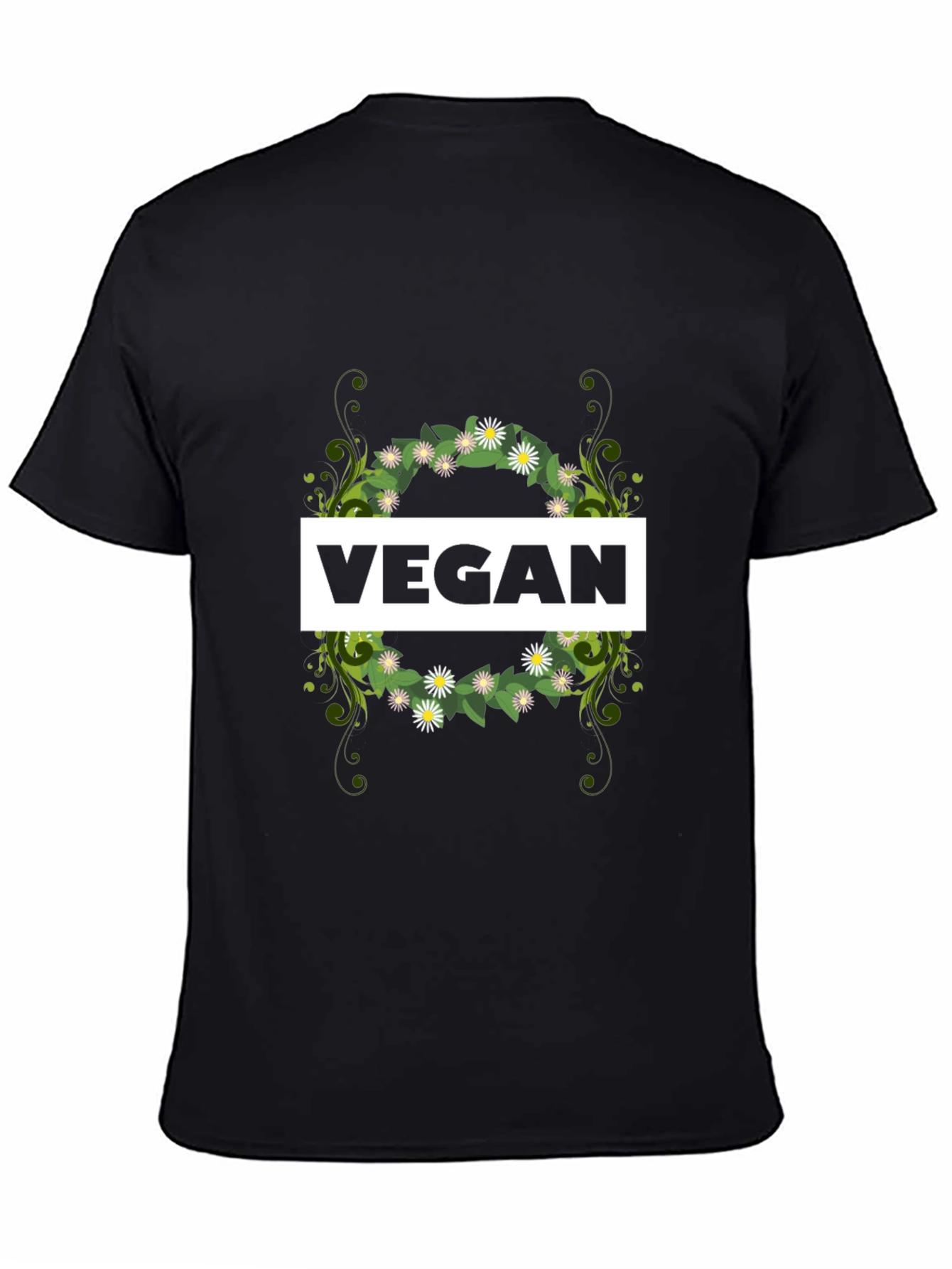 Black Vegan Floral Wreath Tee view 4