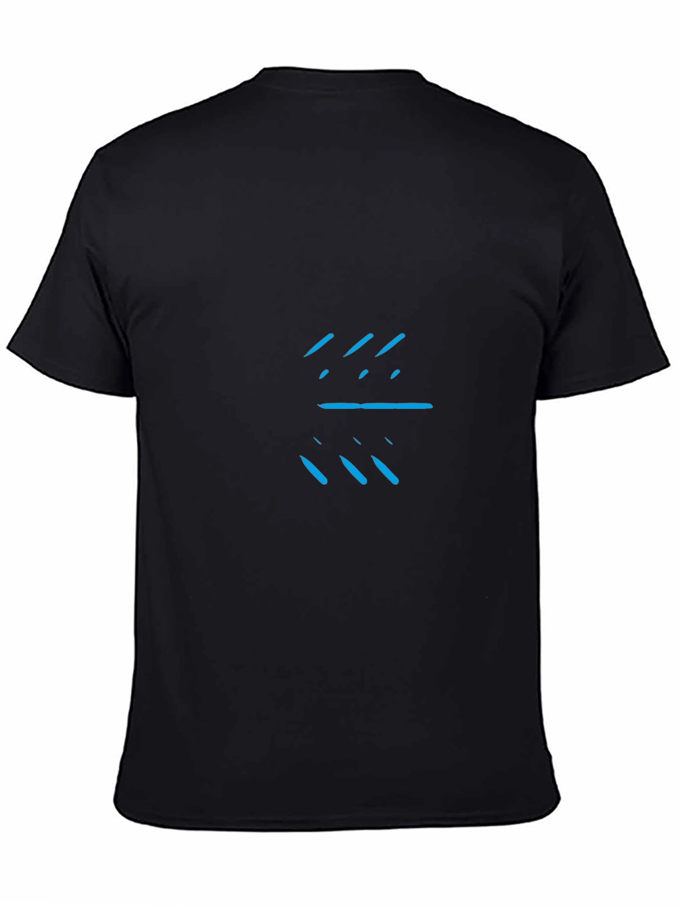 Black Modern Graphic Tee - Black with Blue Design view 4