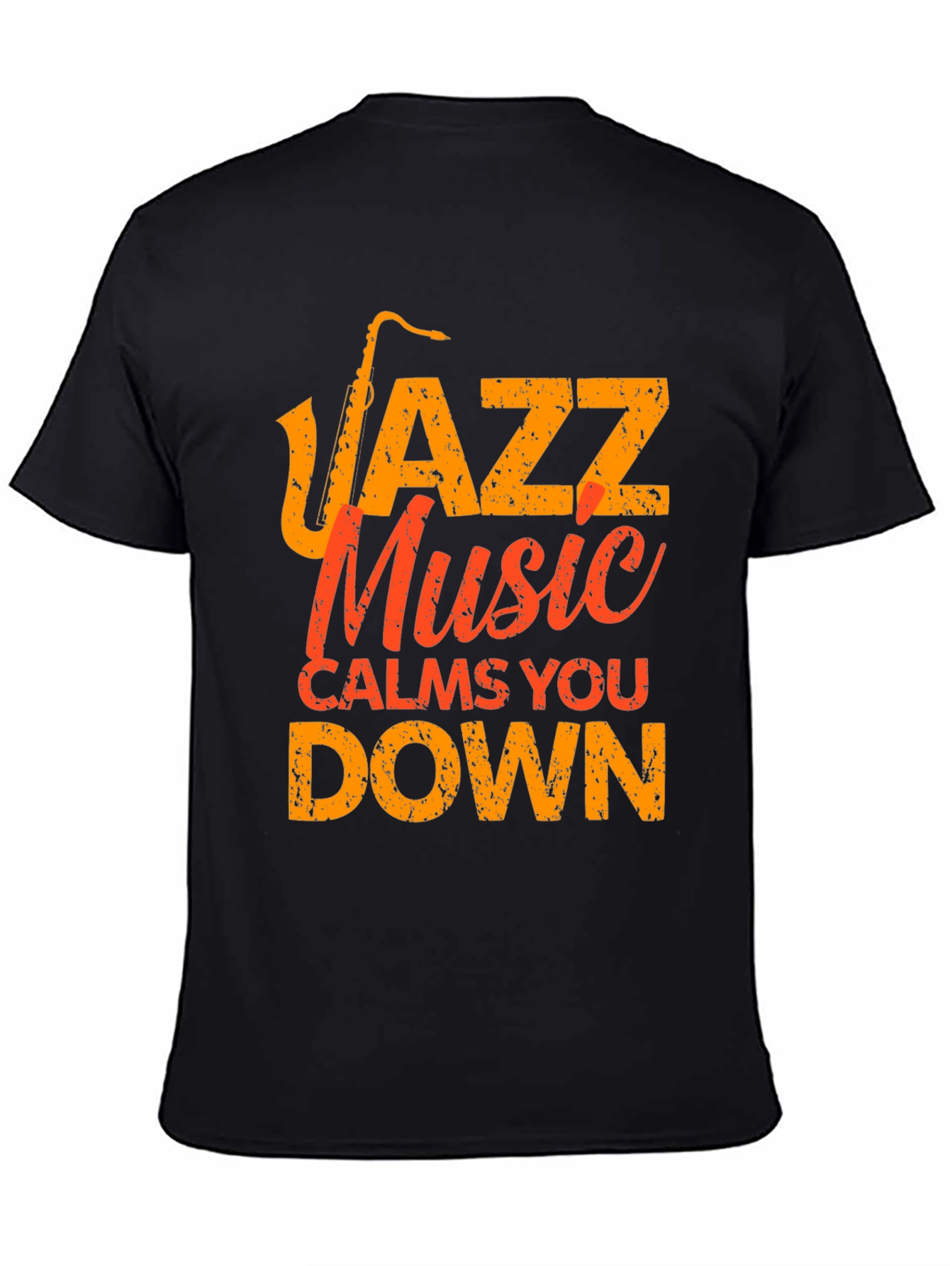 Black Jazz Music Calms You Down T-Shirt view 4