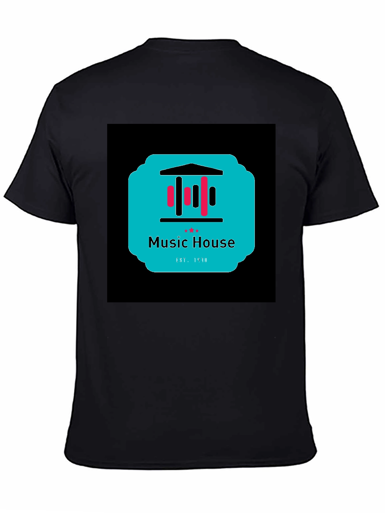 Black Music House Graphic Tee - Black Unisex T-Shirt view 4