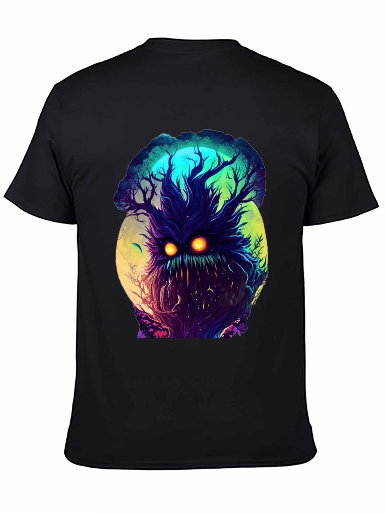 Black Mystic Tree Monster Graphic Tee - Black T-Shirt view 4