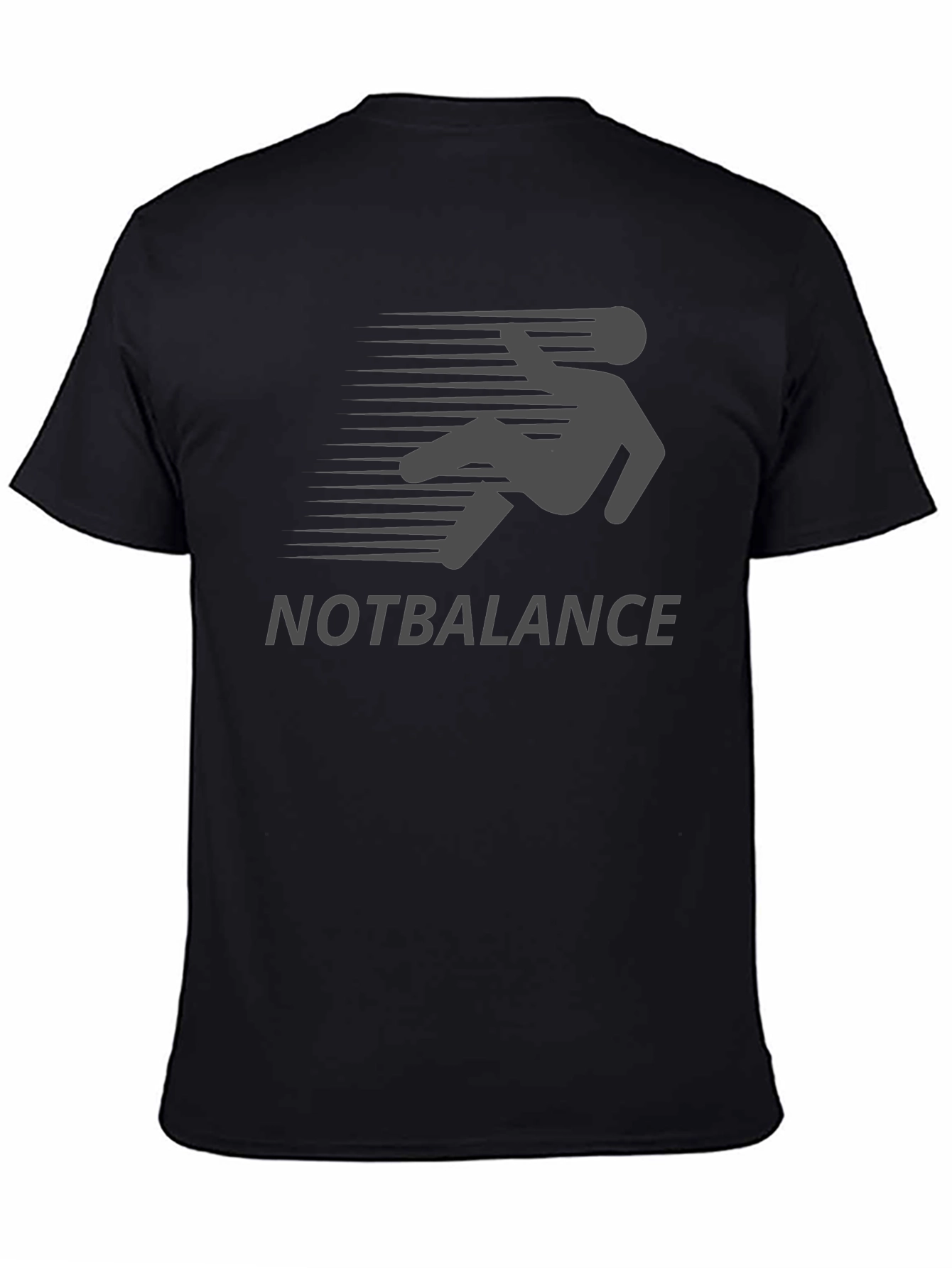 Black NOTBALANCE Graphic Tee - Funny Falling Man Design view 4