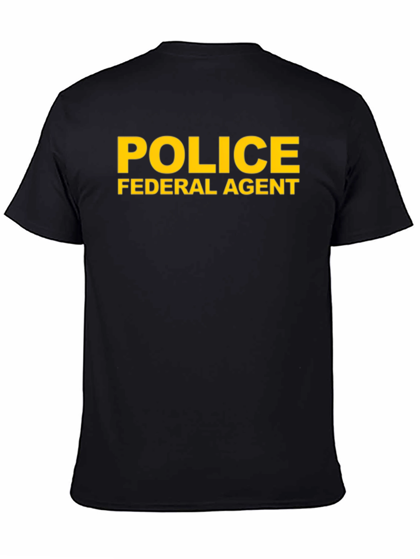 Black Federal Agent Police T-Shirt view 4
