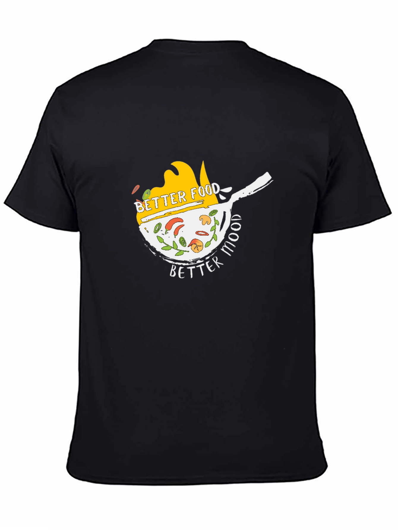 Black Better Food Better Mood Black T-Shirt view 4