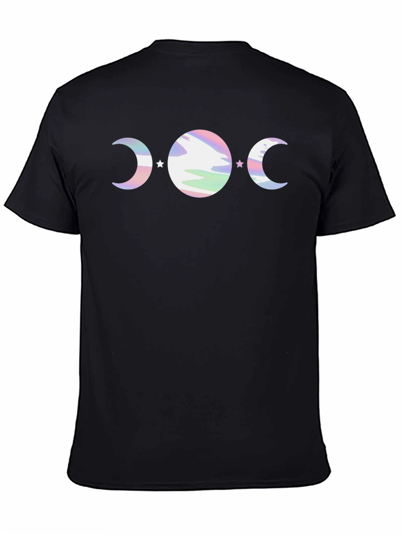 Black Mystic Moon Phase Graphic Tee - Black Cotton Blend view 4