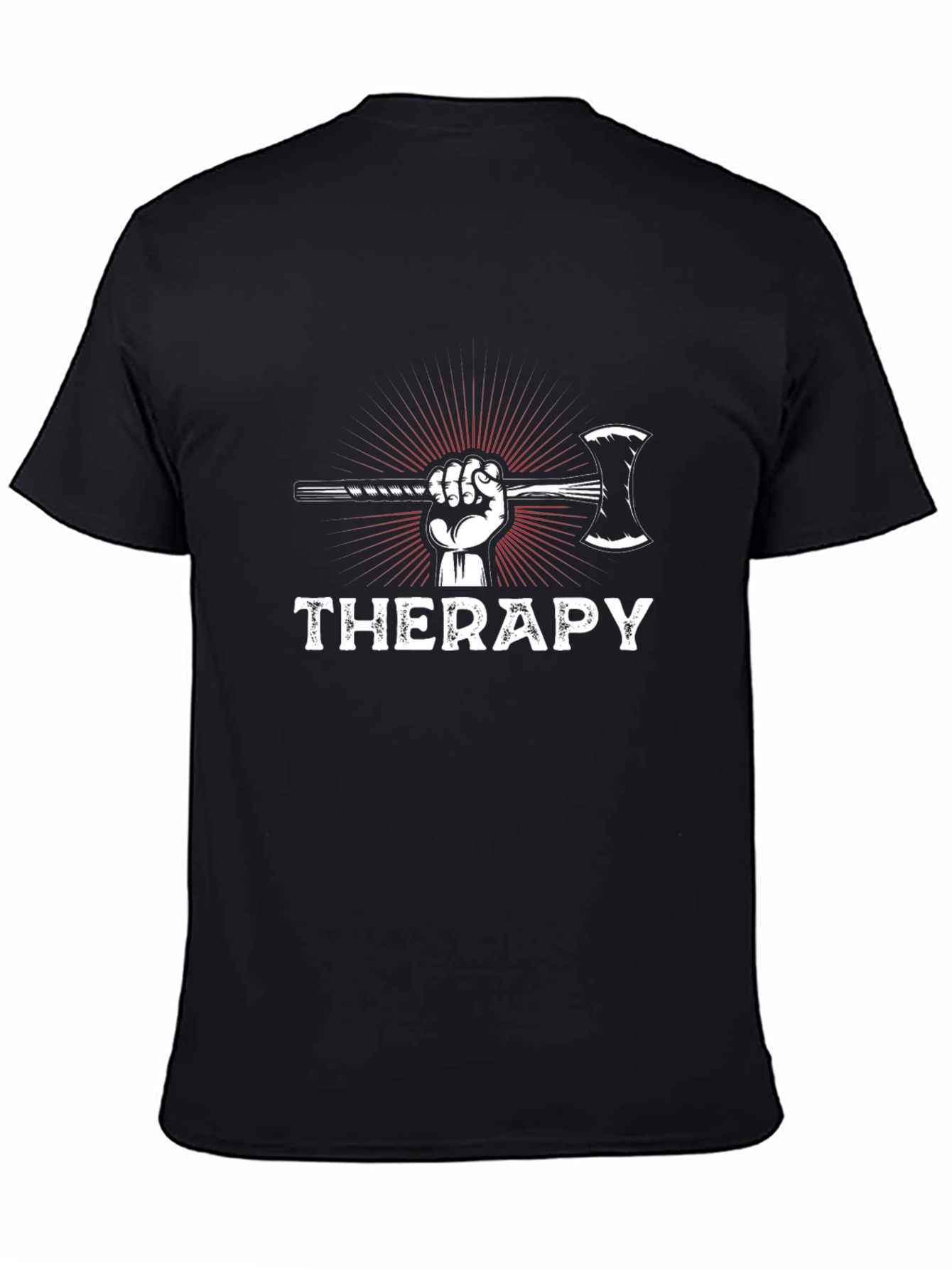 Black Axe Therapy Graphic T-Shirt - Black view 4