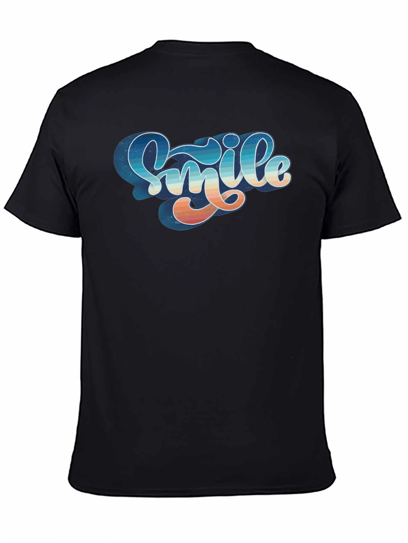 Black Retro Smile Graphic Black Tee view 4