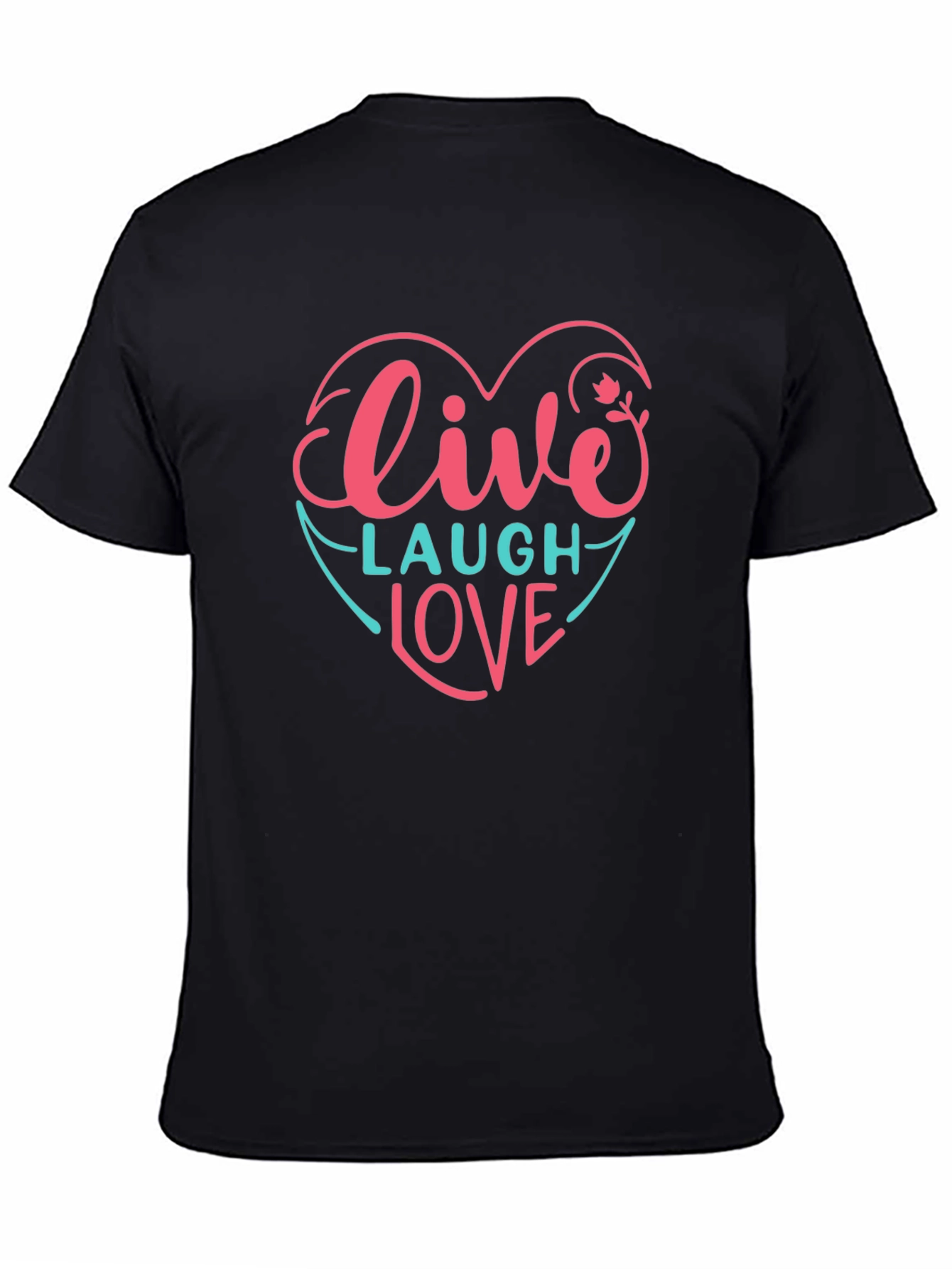 Black Live Laugh Love Heart T-Shirt view 4