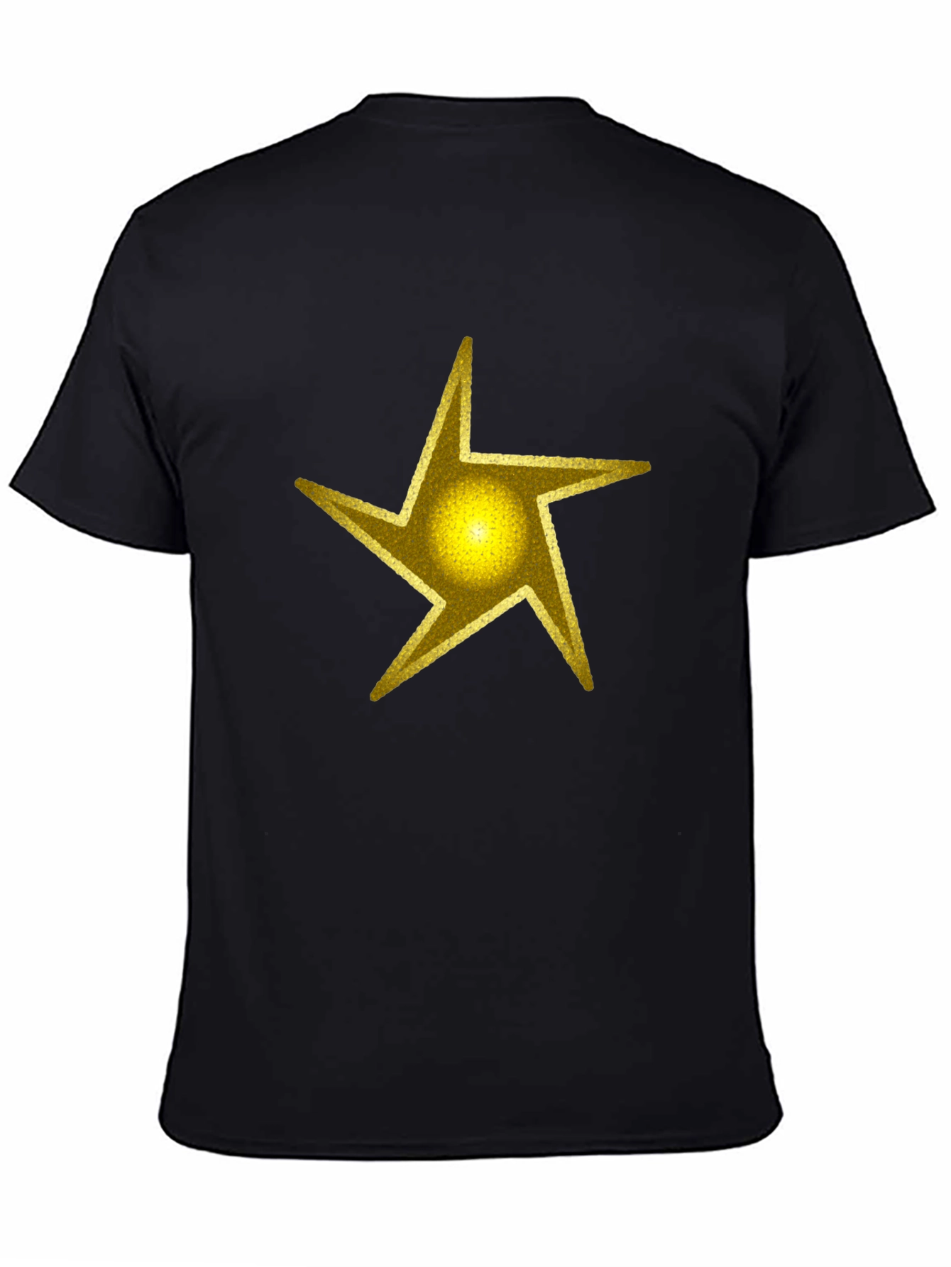Black Golden Star Graphic Black T-Shirt view 4