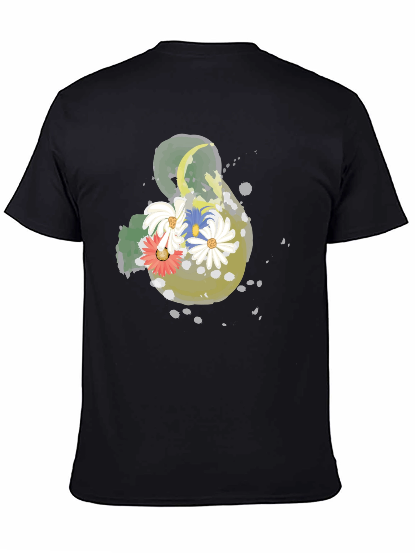 Black Floral Ampersand T-Shirt - Black Casual Tee view 4