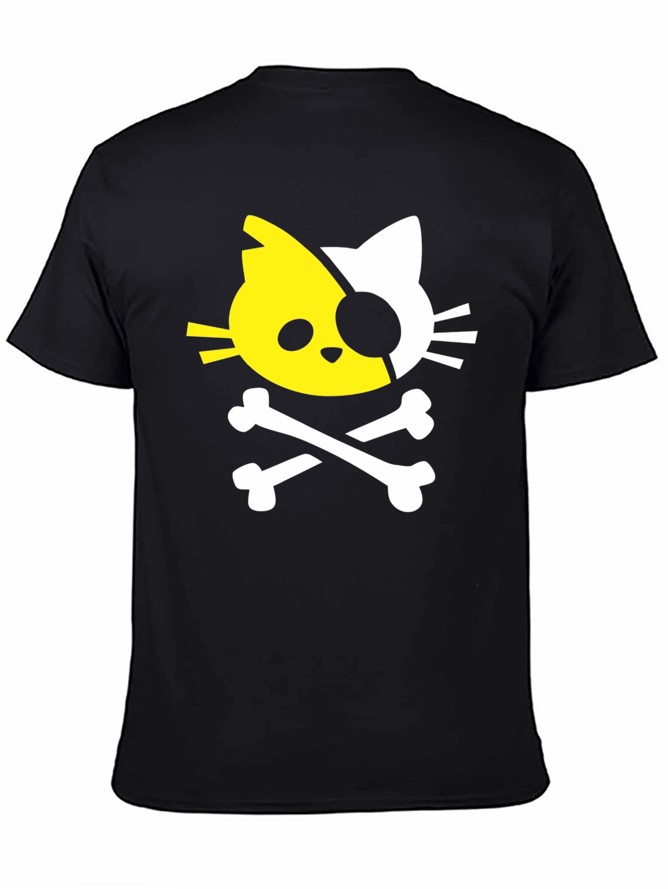 Black Cat Pirate T-Shirt - Unique Skull & Crossbones Design view 4