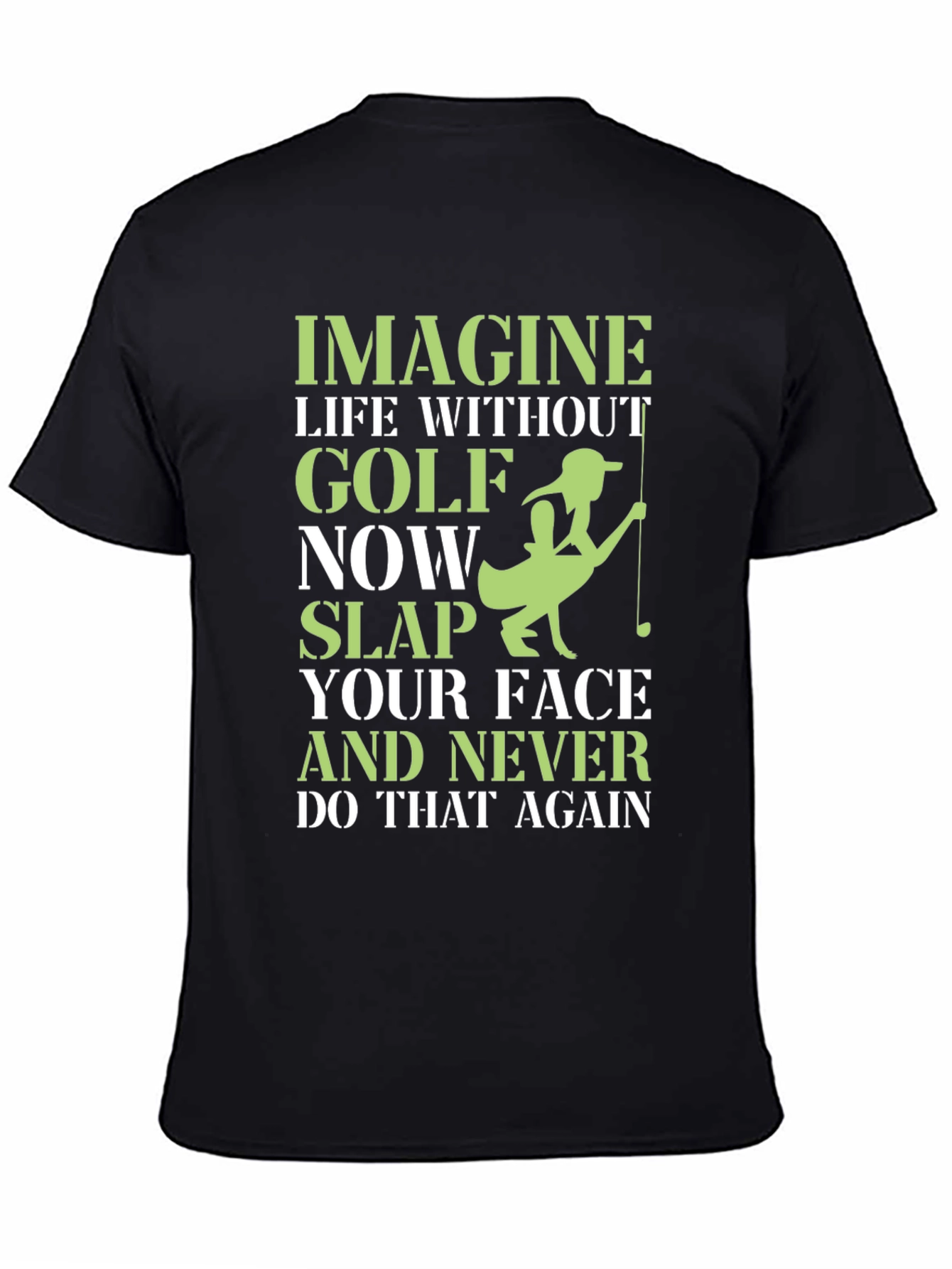 Black Funny Golf Lover T-Shirt view 4