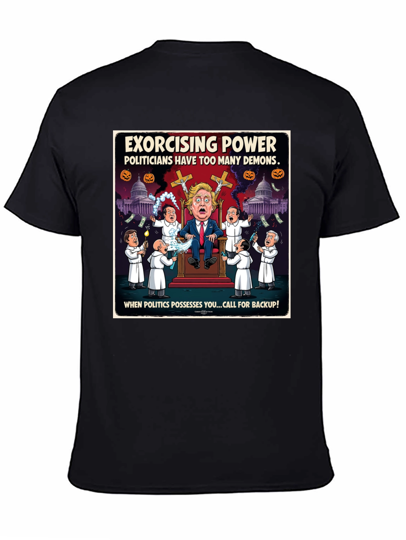 Black Exorcising Power Graphic T-Shirt view 4