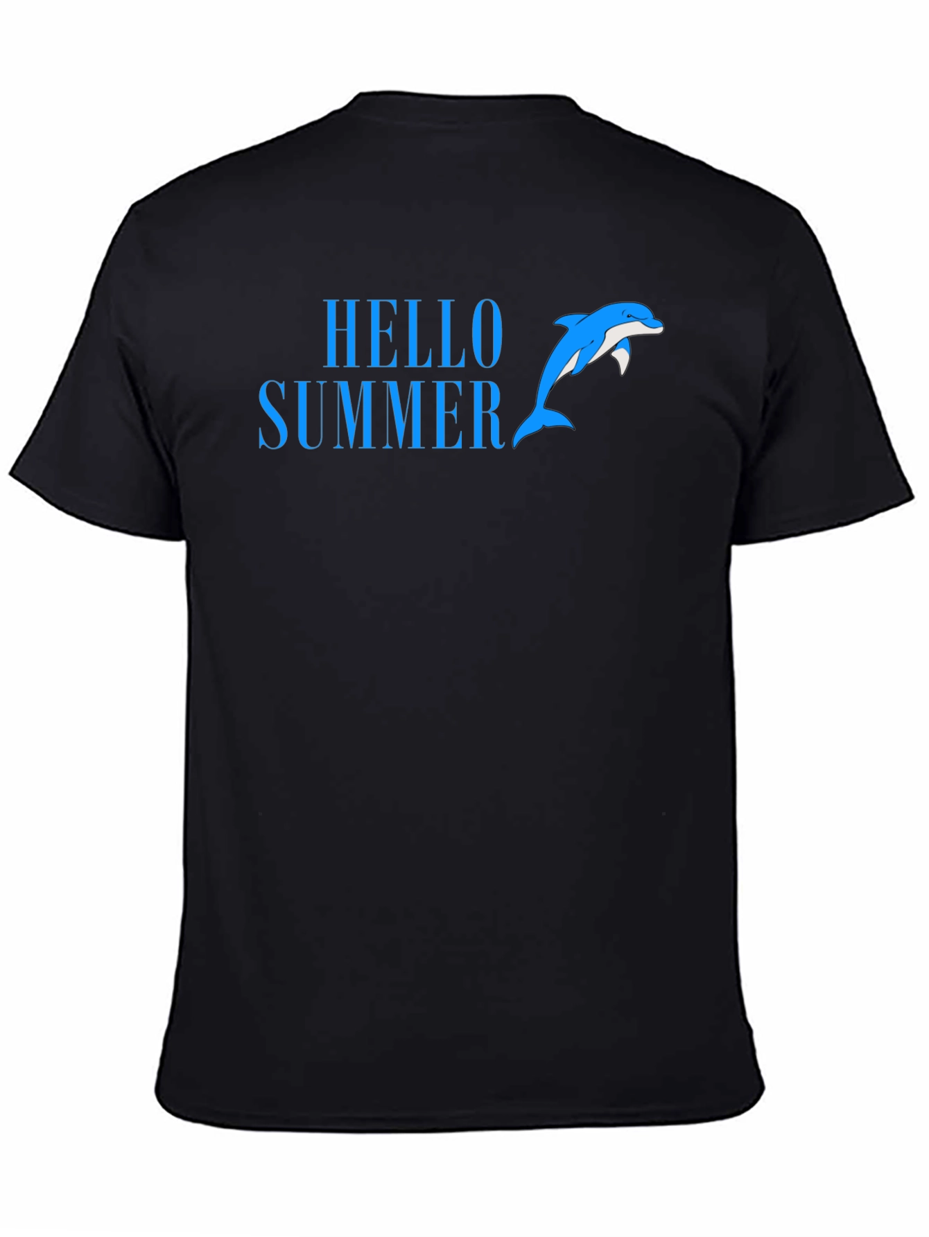 Black Hello Summer Dolphin T-Shirt view 4